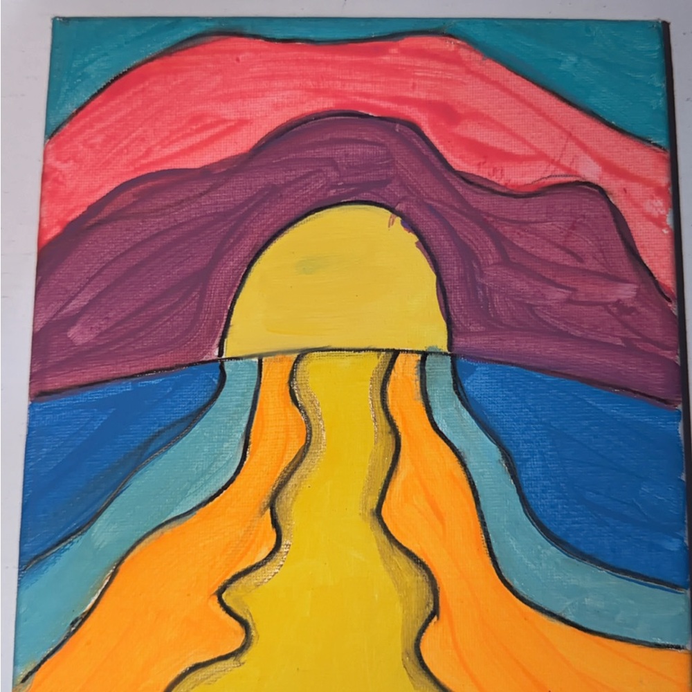 Vibrant Abstract Sunset Canvas Art